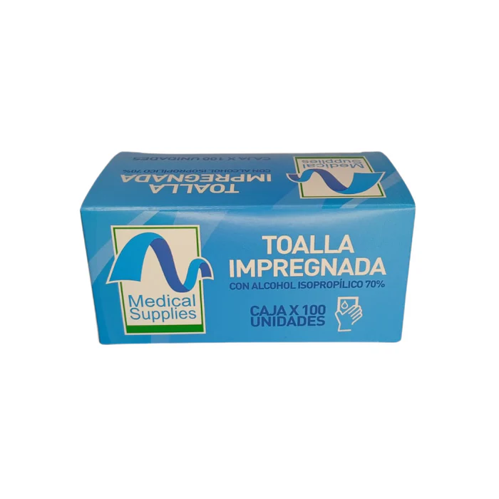 TOALLA IMPREGNADA CON ALCOHOL ISOPROPÍLICO 70%